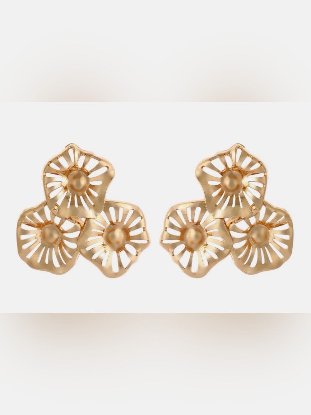 Gold Flower Stud Earrings